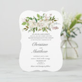 Antiquitätengarten Weißer Blume Einladung (Stehend Vorderseite)