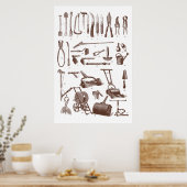 Antiquitätengartenwerkzeuge Gartenlieferladen Poster (Küche)