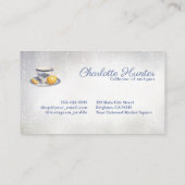 Antiquitätengeschäft Chinoiserie Blau Teekessel Zi Visitenkarte (Rückseite)