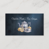 Antiquitätengeschäft Chinoiserie Blau Teekessel Zi Visitenkarte (Vorderseite)