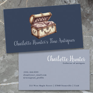 Antiquitätengeschäft, eleganter Vintager Polster,  Visitenkarte