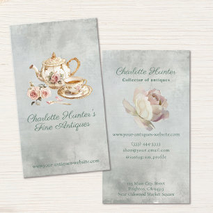 Antiquitätengeschäft Elfenbein & englische Rose ve Visitenkarte
