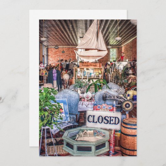 Antiquitätengeschäft Oakland Feiertagskarte (Vorne/Hinten)