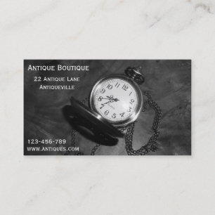 Antiquitätengeschäft oder Vintager Händler Visitenkarte