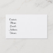 Antiquitätengeschäft Schwarze und Weiße Visitenkar Visitenkarte (Rückseite)