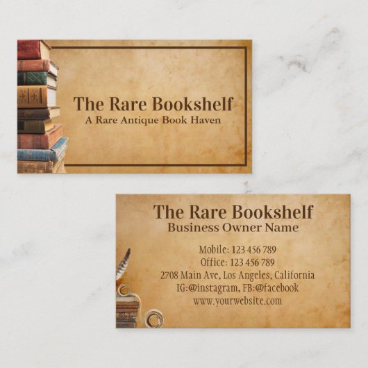 Antiquitätengeschäft Vintag Visitenkarte (Vorne/Hinten)