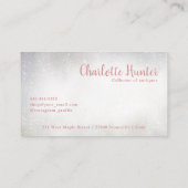 Antiquitätengeschäft, Vintage alte Teekanne, goldf Visitenkarte (Rückseite)