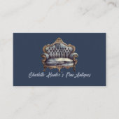 Antiquitätengeschäft, Vintages altes Sofa, Gold un Visitenkarte (Vorderseite)