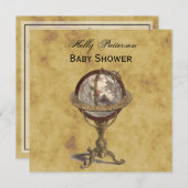 Antiquitätenglobe, erschütterte Grilldusche Einladung (Vorne/Hinten)