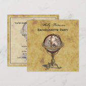 Antiquitätenglobe, gestörte BG-Fläche Bachelorette Einladung (Vorne/Hinten)