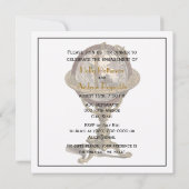 Antiquitätenglobe, weißer BG-SQ-Verlobung Einladung (Rückseite)