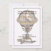 Antiquitätenglobe, Weißer BG V Verlobung Einladung (Rückseite)