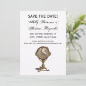 Antiquitätenglocke, Weißer BG V Save the Date Einladung (Stehend Vorderseite)