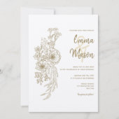 Antiquitätengold Kontur Einladung (Vorderseite)