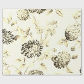 Antiquitätengold Vintager Botanischer Blumenstrauß Geschenkpapier (Flach)