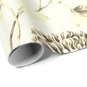 Antiquitätengold Vintager Botanischer Blumenstrauß Geschenkpapier (Rolleneckpunkt)