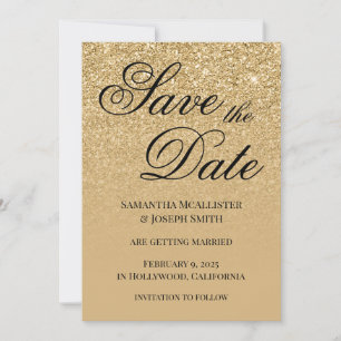 Antiquitätengoldener Glitzer Save The Date