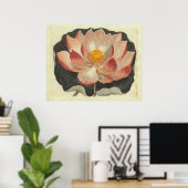 Antiquitätengravur, Lotus Blossom Poster (Heimbüro)