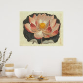 Antiquitätengravur, Lotus Blossom Poster (Küche)