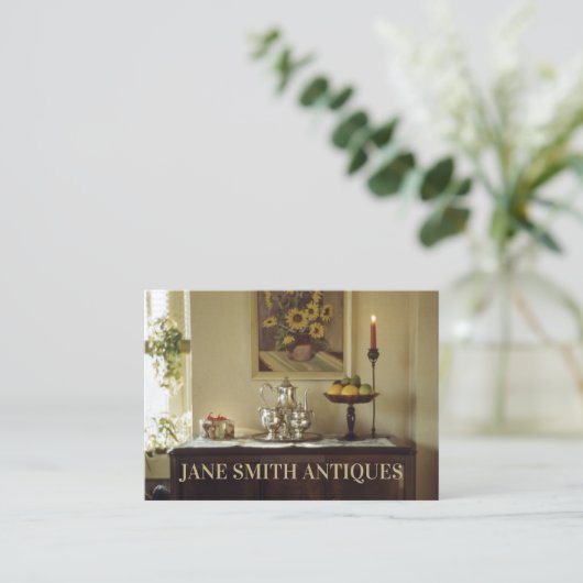 Antiquitätenhändler Visitenkarte (Stehend Vorderseite)