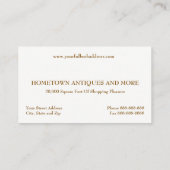 Antiquitätenhändlerkarte Visitenkarte (Rückseite)