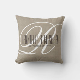 Antiquitätenhandtasche mit weißer Monogramm Kissen