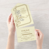 Antiquitätenhochzeit All In One Einladung (Abreißen)