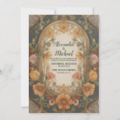 Antiquitätenhochzeit im Blumenstil Einladung (Vorderseite)