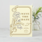 Antiquitätenhochzeit Save The Date (Stehend Vorderseite)