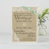 Antiquitätenhochzeit und Minzkuh Einladung (Stehend Vorderseite)