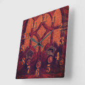 Antiquitätenholz Elegante Kunst Deko Kathedrale Quadratische Wanduhr (Winkel)