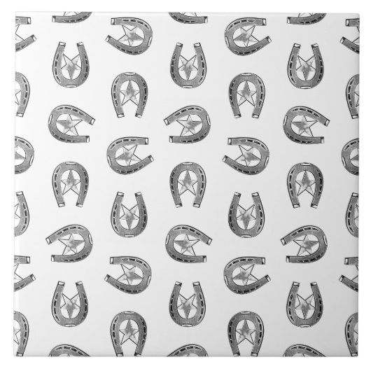 Antiquitätenhorseshoe mit Stern-CUSTOM-FARBE Fliese (Vorderseite)