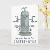 Antiquitätenkaffee Espresso-Kaffeemaschine KURZ - Karte (Gelbe Blume)