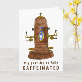 Antiquitätenkaffee Espresso-Kaffeemaschine KURZ -  Karte (Gelbe Blume)