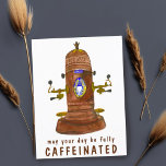 Antiquitätenkaffee Espresso-Kaffeemaschine KURZ -  Postkarte<br><div class="desc">Individuell gestaltbare Grußkarte. Fügen Sie Ihren eigenen Text auf der Vorderseite für eine andere Verwendung hinzu oder bearbeiten Sie ihn. Klicken Sie auf "Personalisieren",  um den Text zu bearbeiten,  oder "Bearbeiten mit dem Designwerkzeug",  um die Farben,  Schriftart oder Platzierungen zu ändern. Karo in meinem Shop für weitere Kartendesigns!</div>
