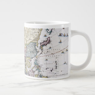 Antiquitätenkarte Asiens  1696 Jumbo-Tasse