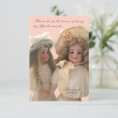 Antiquitätenkarte "Be My Bridesmaid" Dankeskarte (Stehend Vorderseite)