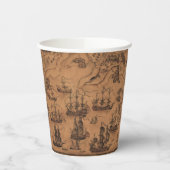 Antiquitätenkarte Pirate Geburtstagsparty Pappbecher (Links)