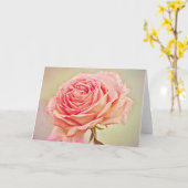 Antiquitätenkarte Rosa Rose Karte (Gelbe Blume)