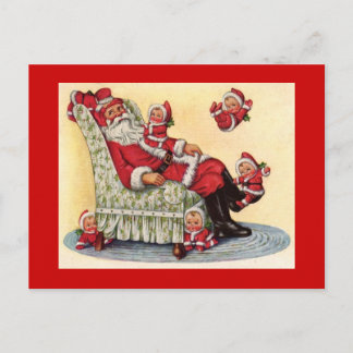 Antiquitätenkarte Santa Claus Feiertagspostkarte