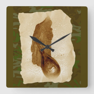 Antiquitätenkolben Quadratische Wanduhr