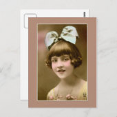 Antiquitätenmädchen aus den 1920er Jahren mit Haar Postkarte (Vorne/Hinten)