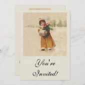 Antiquitätenmädchen Winterkind Einladung (Vorne/Hinten)