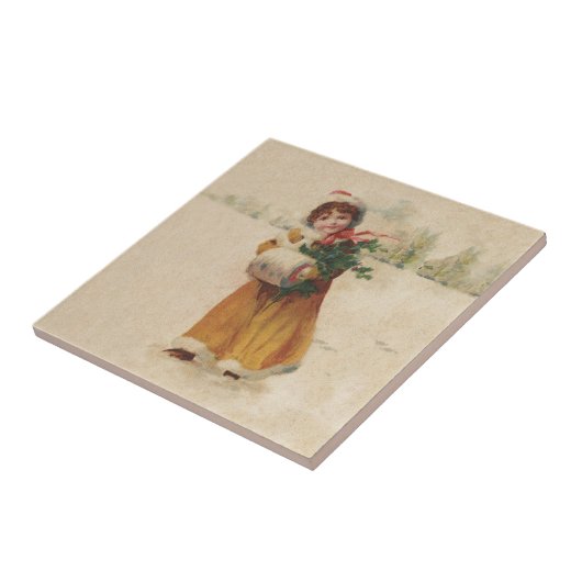 Antiquitätenmädchen Winterkind Fliese (Seite)