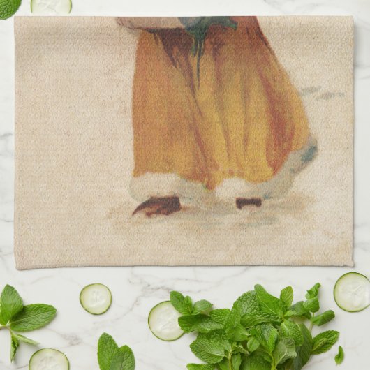 Antiquitätenmädchen Winterkind Geschirrtuch (Gefaltet)