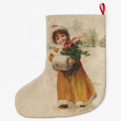 Antiquitätenmädchen Winterkind Großer Weihnachtsstrumpf (Rückseite)