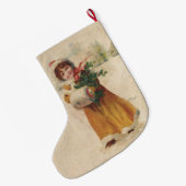 Antiquitätenmädchen Winterkind Großer Weihnachtsstrumpf (Rückseite (Hängend))
