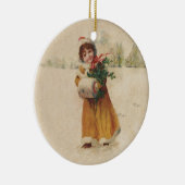 Antiquitätenmädchen Winterkind Keramik Ornament (Rechts)