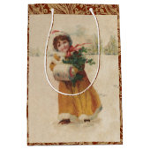 Antiquitätenmädchen Winterkind Mittlere Geschenktüte (Vorderseite)