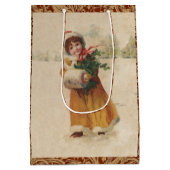 Antiquitätenmädchen Winterkind Mittlere Geschenktüte (Rückseite)
